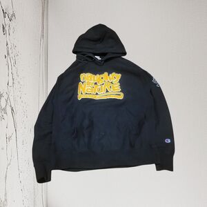 Black Hoodie with Yellow Print